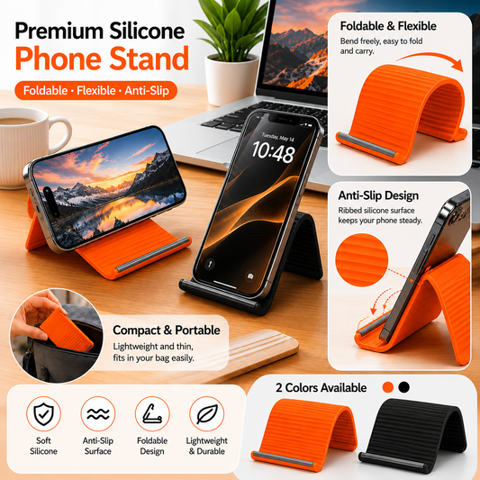 Flexible Silicone Phone Stand with Aluminum Core