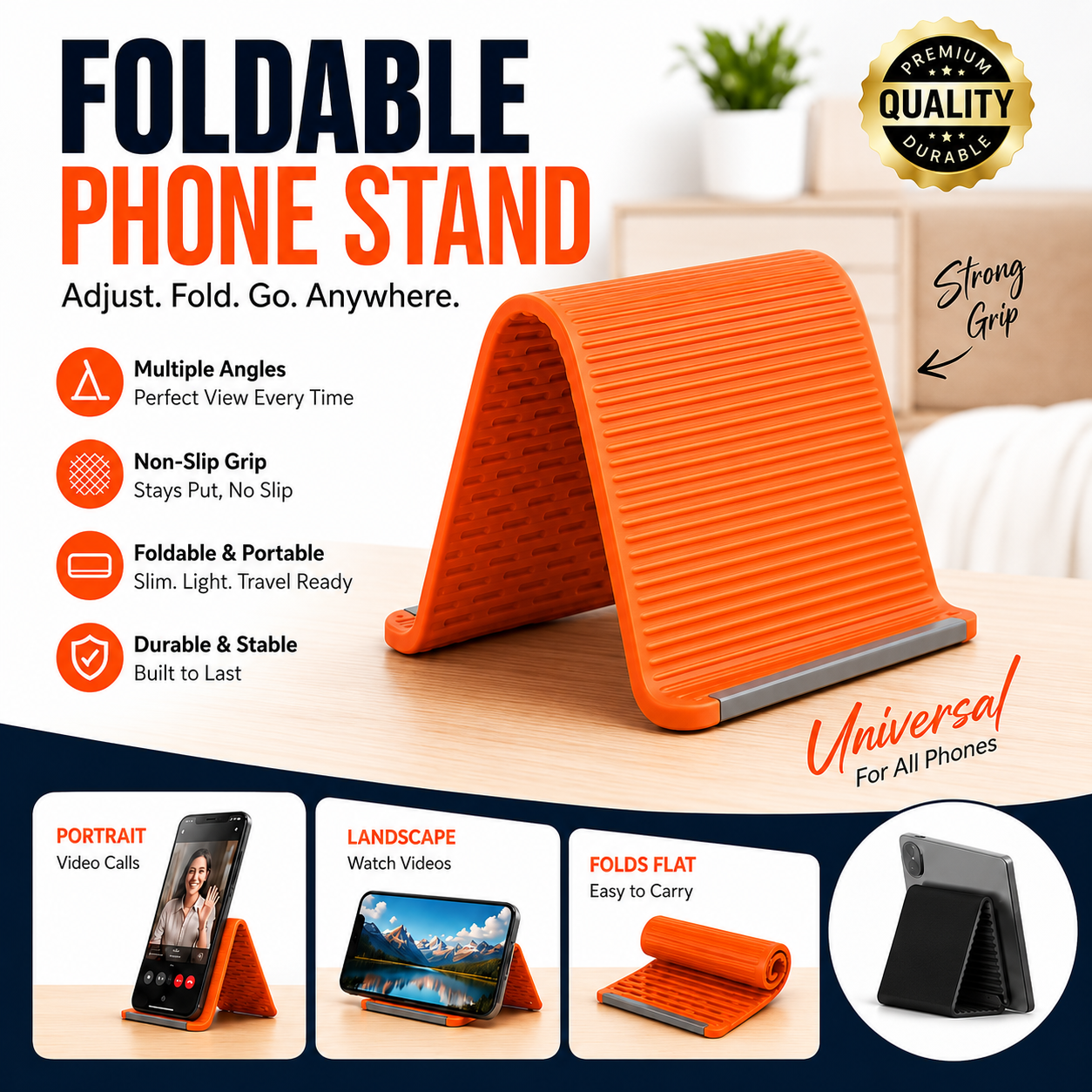 Flexible Silicone Phone Stand with Aluminum Core