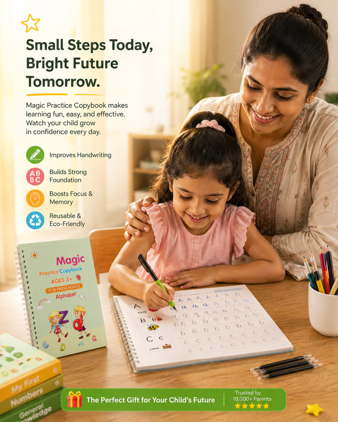 Magic Book for Kids (4 Book+10 Refill+1 Pen+1 Grip)
