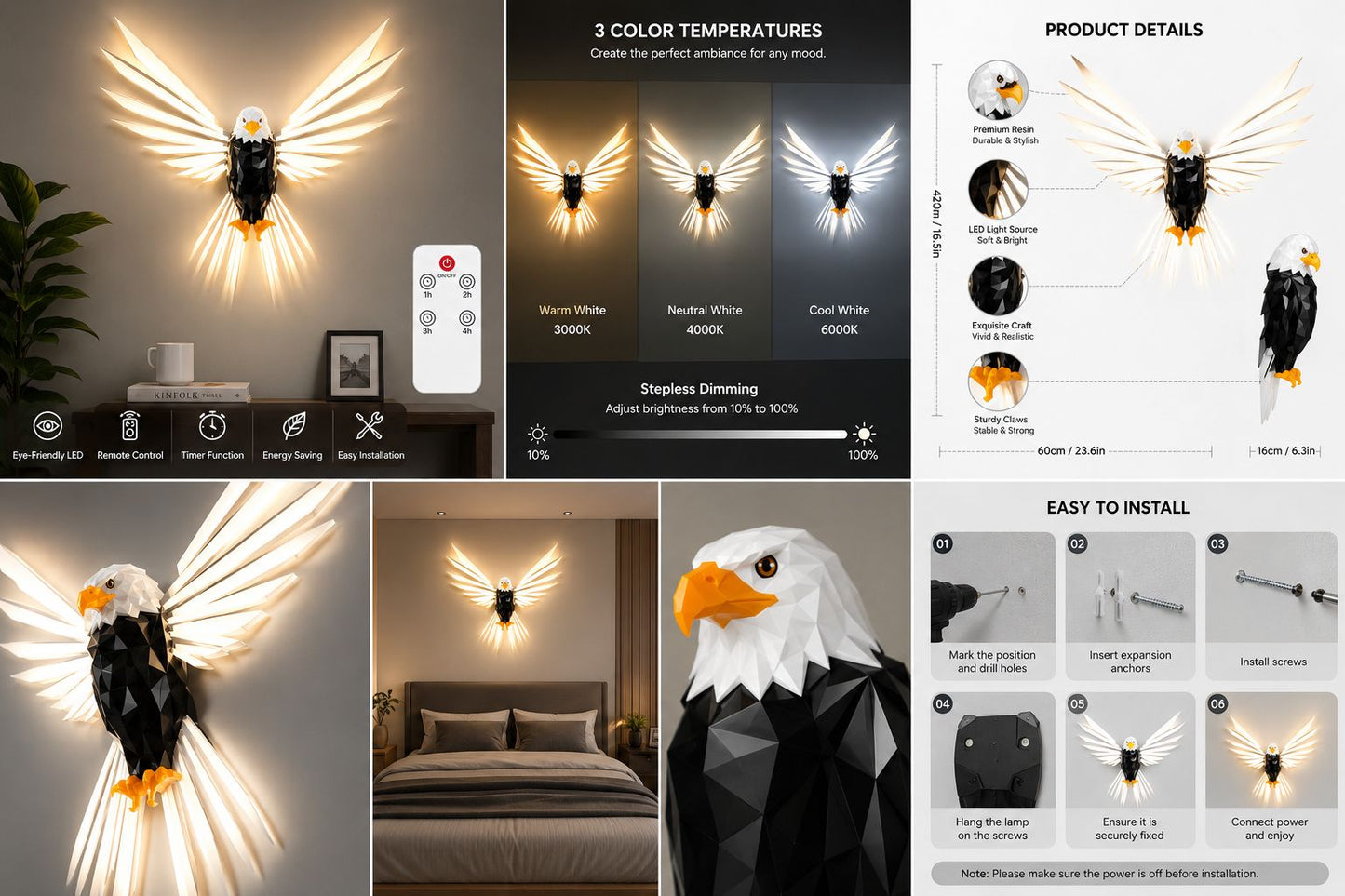 Eagle Wall Decoration Light