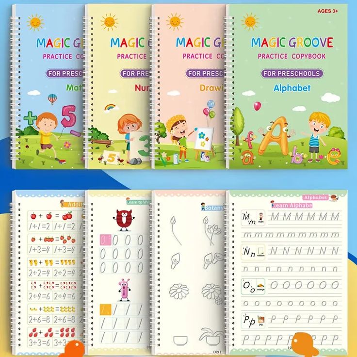 Magic Book for Kids (4 Book+10 Refill+1 Pen+1 Grip)