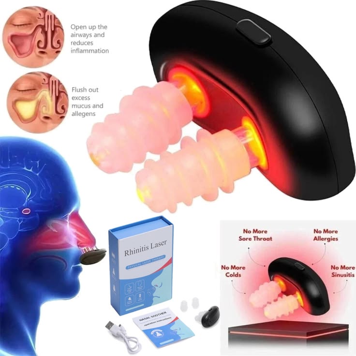 Portable Relief Red Light Therapy Instrument for Nose, Nasal Soothing Device