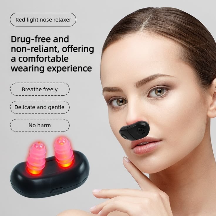 Portable Relief Red Light Therapy Instrument for Nose, Nasal Soothing Device