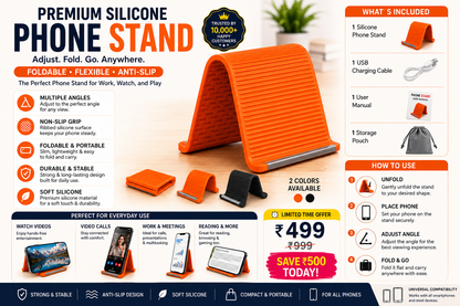 Flexible Silicone Phone Stand with Aluminum Core