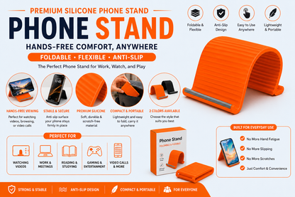 Flexible Silicone Phone Stand with Aluminum Core