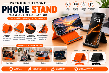 Flexible Silicone Phone Stand with Aluminum Core