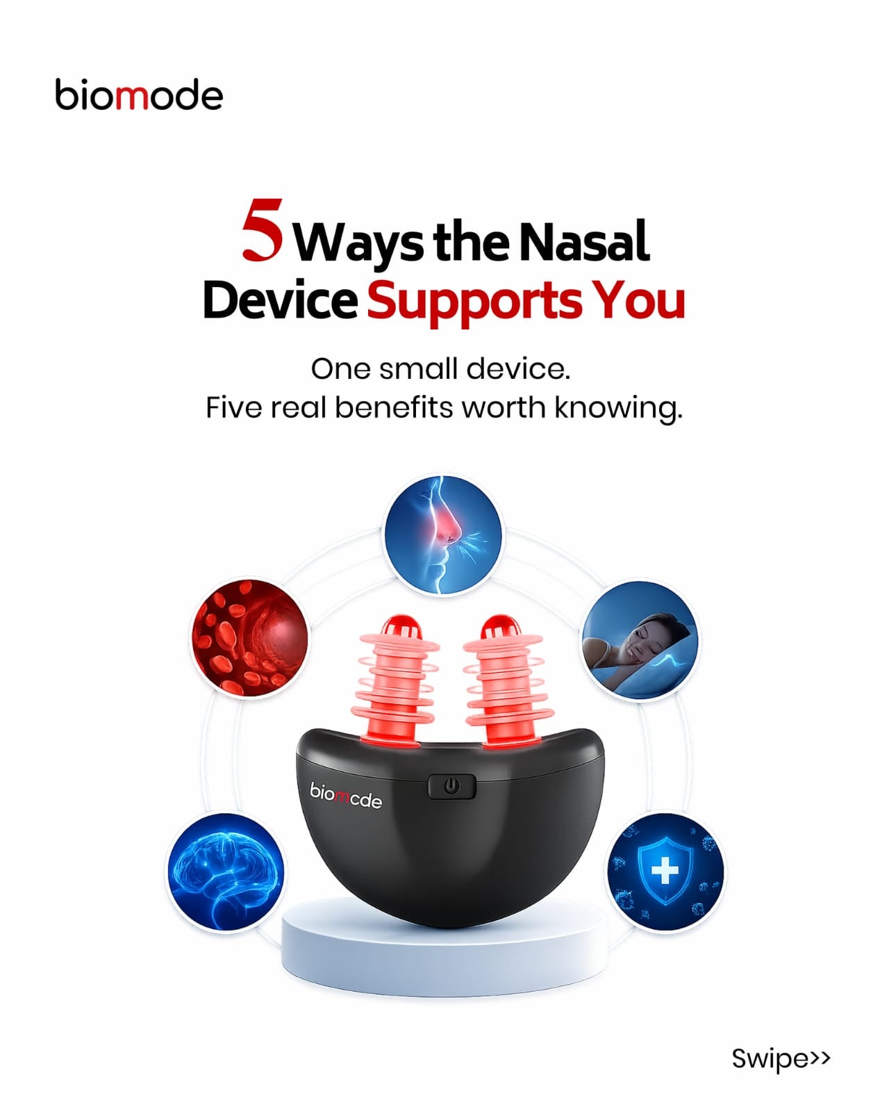 Portable Relief Red Light Therapy Instrument for Nose, Nasal Soothing Device